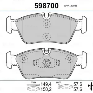 Zestaw klocków hamulcowych, hamulce tarczowe VALEO 598700 Oferta