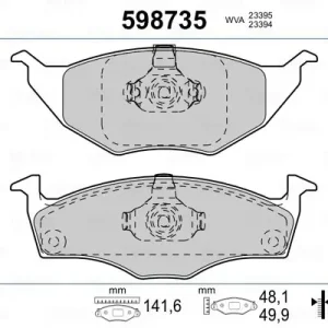 Zestaw klocków hamulcowych, hamulce tarczowe VALEO 598735 Oferta czasowa