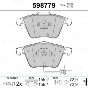 Zestaw klocków hamulcowych, hamulce tarczowe VALEO 598779 Oferta