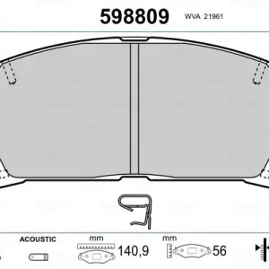 Zestaw klocków hamulcowych, hamulce tarczowe VALEO 598809 Oferta czasowa