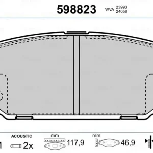 Zestaw klocków hamulcowych, hamulce tarczowe VALEO 598823 Oferta
