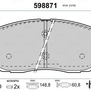 Zestaw klocków hamulcowych, hamulce tarczowe VALEO 598871 Oferta limitowana
