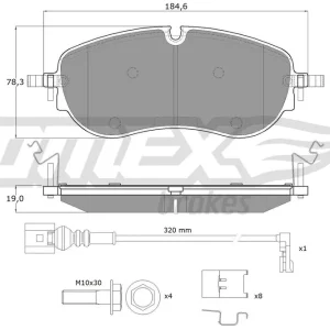 Zestaw klocków hamulcowych, hamulce tarczowe TOMEX BRAKES TX 60-00 Wyprzedaż