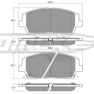 Bezpieczna płatność Zestaw klocków hamulcowych, hamulce tarczowe TOMEX BRAKES TX 60-05