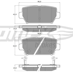 Zestaw klocków hamulcowych, hamulce tarczowe TOMEX BRAKES TX 60-16 Bestseller