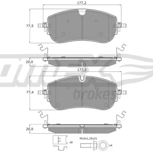 Darmowy zwrot Zestaw klocków hamulcowych, hamulce tarczowe TOMEX BRAKES TX 60-29
