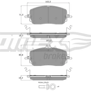 Bezpieczne zakupy Zestaw klocków hamulcowych, hamulce tarczowe TOMEX BRAKES TX 60-30