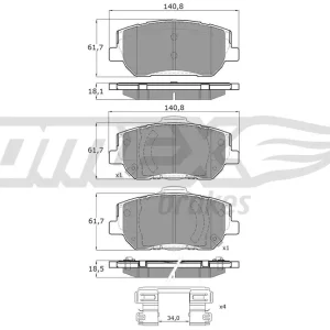 Oferta limitowana Zestaw klocków hamulcowych, hamulce tarczowe TOMEX BRAKES TX 60-45
