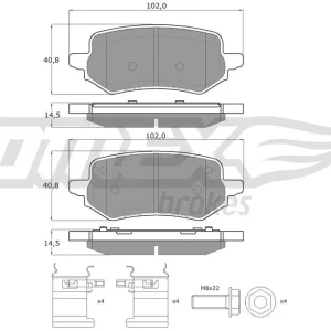 Oferta limitowana Zestaw klocków hamulcowych, hamulce tarczowe TOMEX BRAKES TX 60-47