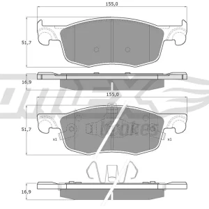 Oferta czasowa Zestaw klocków hamulcowych, hamulce tarczowe TOMEX BRAKES TX 60-50