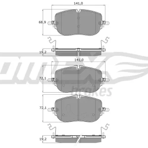 Premium Zestaw klocków hamulcowych, hamulce tarczowe TOMEX BRAKES TX 60-52