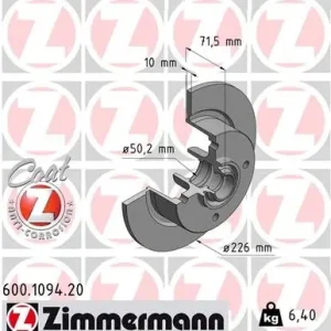 Cena promocyjna Tarcza hamulcowa ZIMMERMANN 600.1094.20