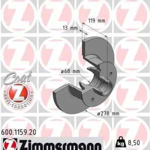 Ekspresowa dostawa Tarcza hamulcowa ZIMMERMANN 600.1159.20