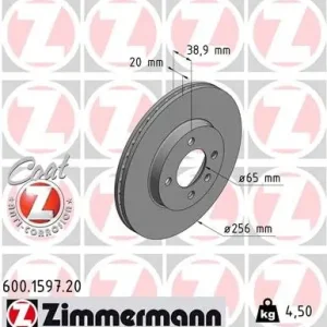 Tarcza hamulcowa ZIMMERMANN 600.1597.20 Wysoka jakość