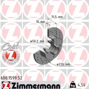 Tarcza hamulcowa ZIMMERMANN 600.1599.52 Zamów teraz