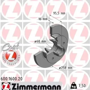 Szybka wysyłka Tarcza hamulcowa ZIMMERMANN 600.1600.20