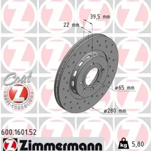 Obniżka ceny Tarcza hamulcowa ZIMMERMANN 600.1601.52