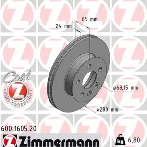Tarcza hamulcowa ZIMMERMANN 600.1605.20 Szybka wysyłka