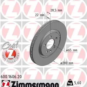 Tarcza hamulcowa ZIMMERMANN 600.1606.20 Tani