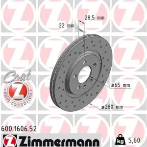 Tarcza hamulcowa ZIMMERMANN 600.1606.52 Bestseller
