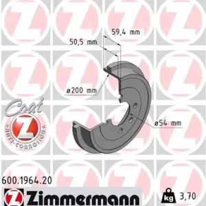 Bęben hamulcowy ZIMMERMANN 600.1964.20 Szybka wysyłka