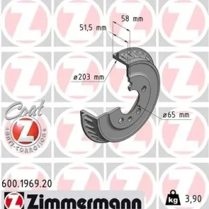 Bęben hamulcowy ZIMMERMANN 600.1969.20 Bezpieczna płatność