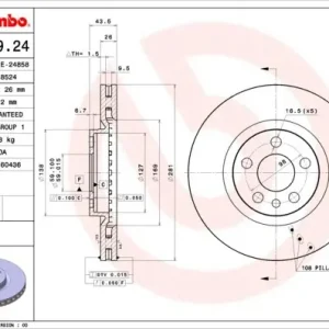 Zamów teraz Tarcza hamulcowa BREMBO 09.9609.24 4246J3