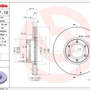 Zamów dziś Tarcza hamulcowa BREMBO 09.7717.10 7700302128